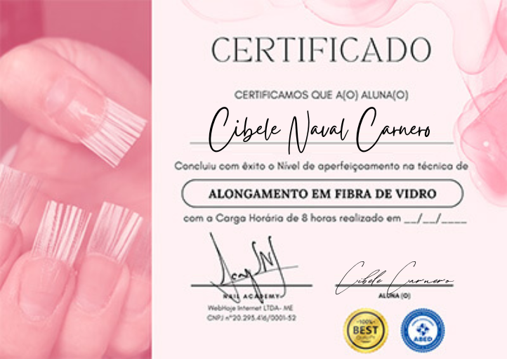 Certificado do curso de manicure em curitiba